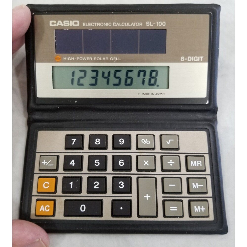 Casio SL-100 solar powered calculator vintage